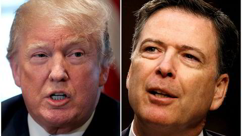 Tidligere FB-direktør James Comey (til høyre) går igjen hardt ut mot president Donald Trump.