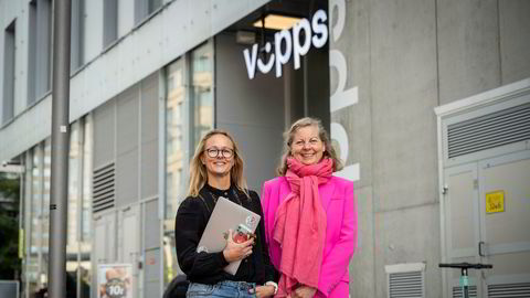 Sjef i Vipps Mobil Elisabeth Haug (til venstre) og Berit Svendsen, leder for Vipps' internasjonale satsing.