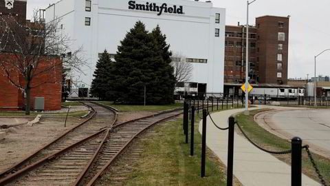 Smithfield Foods' slakteri og kjøttpakkeri her i Sioux Falls i Sør-Dakota er nå stengt på grunn av koronaviruset.
