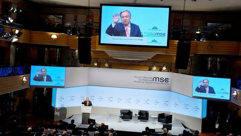 FNs generalsekretær António Guterres advarte på første dag på sikkerhetskonferansen i München mot atomkrig.