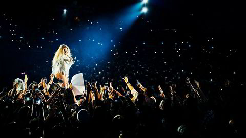 Beyoncé gikk rett til topps på VG-lista basert på lyttertallene hennes på Tidal. Her står hun på scenen under Coachella-festivalen i California i april i år.