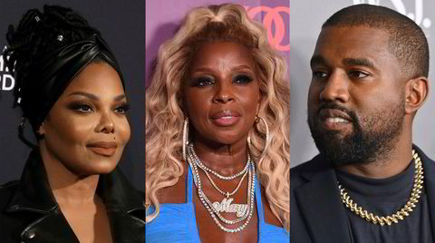 Janet Jackson (fra venstre), Mary J. Blige og Kanye West holder seg i høyeste grad fortsatt kunstnerisk relevante.
