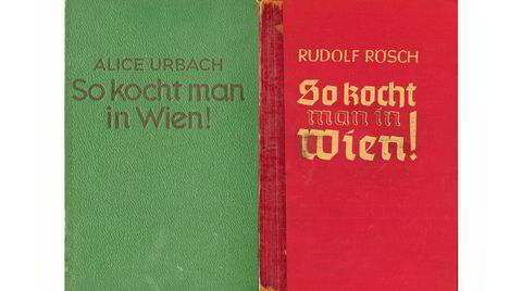 Alice Urbachs originale kokebok (til venstre) ble utgitt i 1935. Til høyre plagiatet, som ble trykket i flere opplag helt frem til 1966 – under Rudolf Röschs navn.