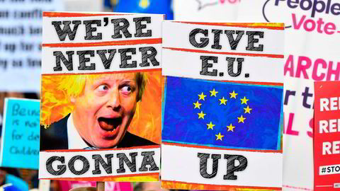Demonstranter i London i fjor ønsket seg en ny folkeavstemning om EU-medlemskap. Det fikk de ikke.