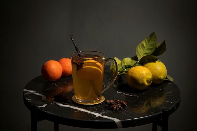 Glühwein med riesling, mandarin, stjerneanis.