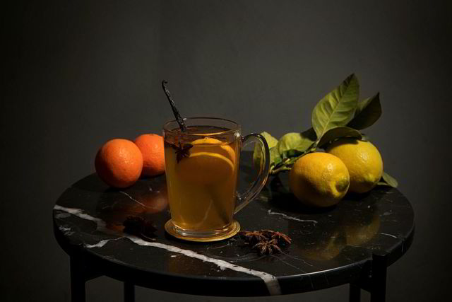 Glühwein med riesling, mandarin, stjerneanis.