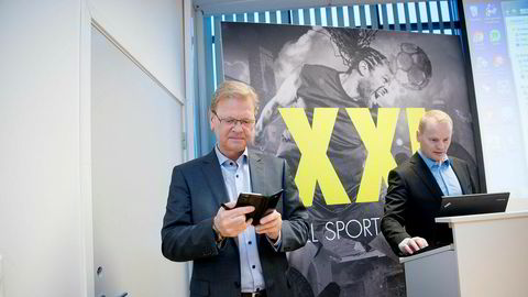 XXL-sjef Fredrik Steenbuch sier han har lite å tilby når misfornøyde shortspekulanter ringer. På to måneder har XXL-aksjen steget 25 prosent og gjort livet surt for investorer i shortposisjoner. Til høyre, finansdirektør Krister Pedersen.