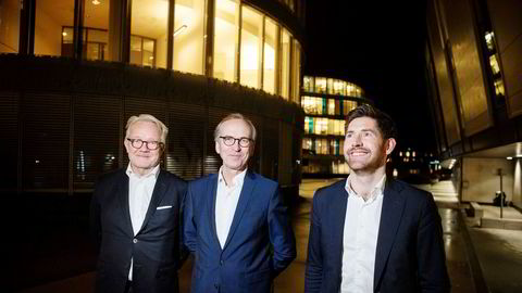 Hitec Vision kjøper nytt oljeselskap. Fra venstre seniorpartner i Hitecvision Gunnar Halvorsen, styreleder i Solveig Gass, Gunnar Olsen, og partner i Hitecvision Bertel Ånestad.