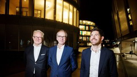 Hitec Vision kjøper nytt oljeselskap. Fra venstre seniorpartner i Hitecvision Gunnar Halvorsen, styreleder i Solveig Gass, Gunnar Olsen, og partner i Hitecvision Bertel Ånestad.