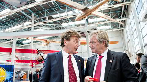 Bjørn H. Kise (til venstre) og Bjørn Kjos selger seg gradvis ned i Bank Norwegian og Norwegian.