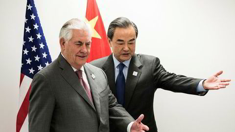 USAs utenriksminister Rex Tillerson og den kinesiske utenriksministeren Wang Yi møtes i forbindelse med et G20-møte i Bonn fredag.