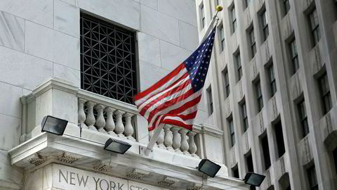 Aksjebørsen NYSE i bydelen Manhattan i New York.