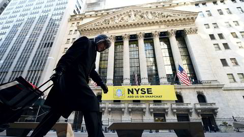 Wall Street stiger fra start torsdag. Her fra New York Stock Exchange.