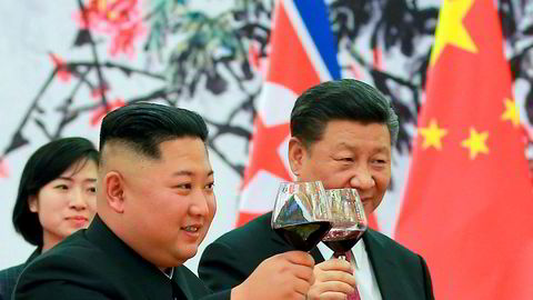 Nord-Koreas leder Kim Jong-un besøkte Kinas president Xi Jinping i Beijing 19. juni.