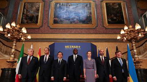 Europa er fundamentalt sterkt, om hun bestemmer seg for å være det, skriver Terje Knutsen. På bildet er utenriksministrene fra de største europeiske landene samlet i London.